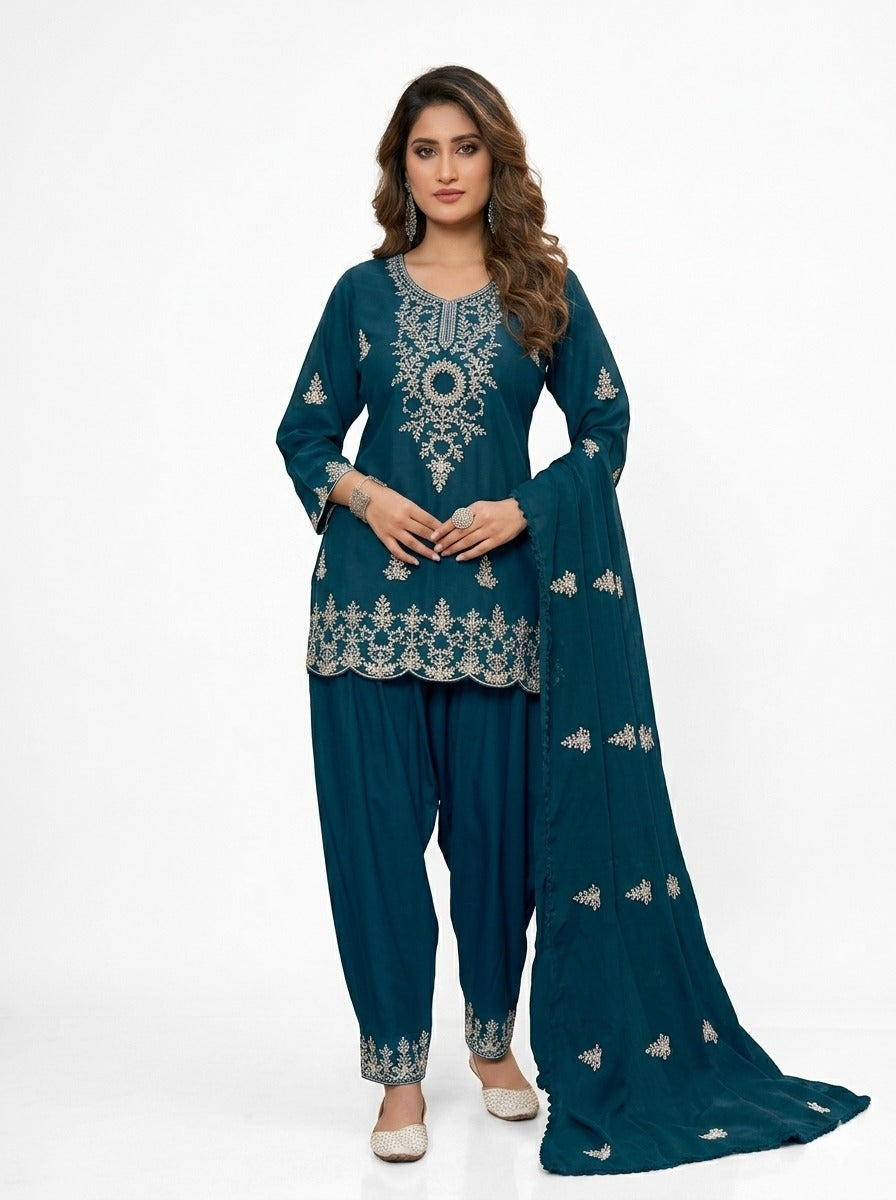 Heavy Rayon Embroidered Farshi Suit Set