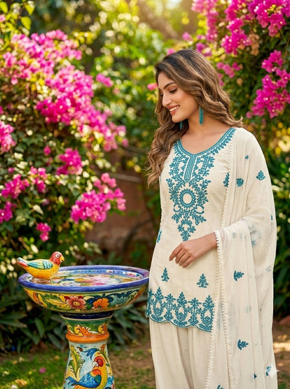 Heavy Rayon Embroidered Farshi Suit Set