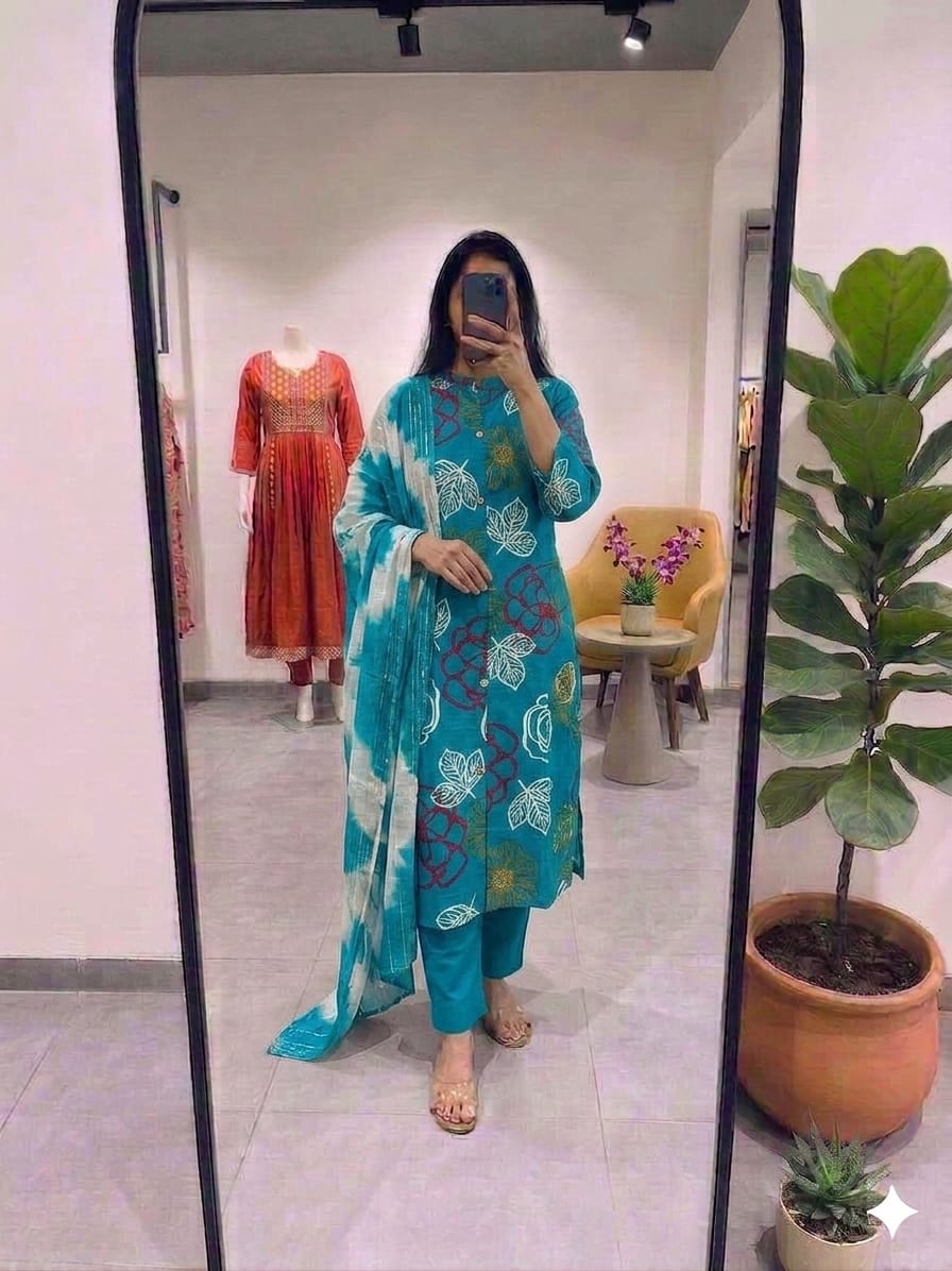 Bamboo Cotton Floral Print Suit Set