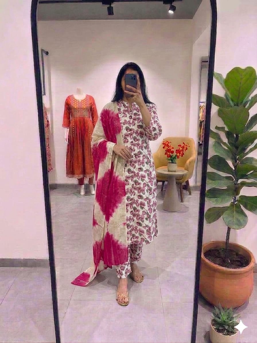 Bamboo Cotton Floral Print Suit Set