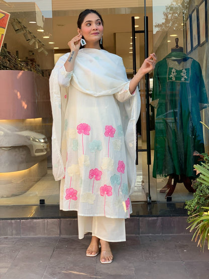 Heavy Rayon Cotton Embroidered Suit Set