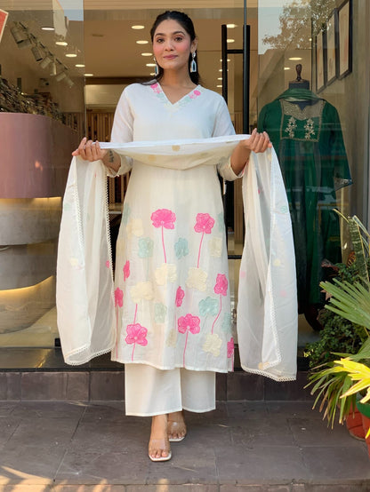 Heavy Rayon Cotton Embroidered Suit Set
