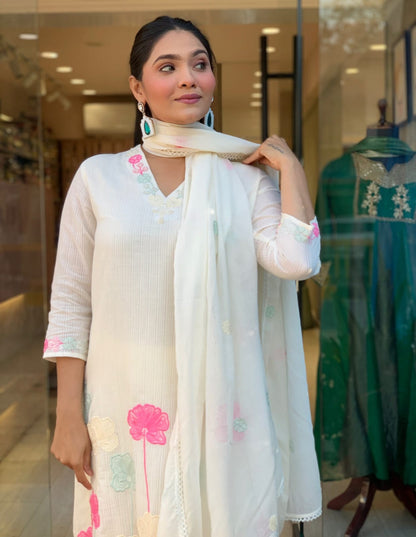 Heavy Rayon Cotton Embroidered Suit Set