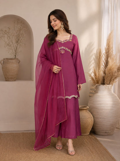 Fox Georgette Embroidered Palazzo Set