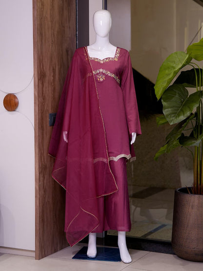 Fox Georgette Embroidered Palazzo Set