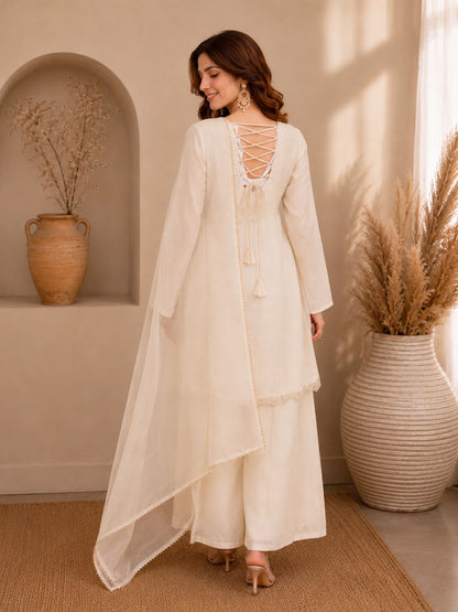 Fox Georgette Embroidered Palazzo Set