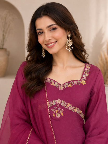 Fox Georgette Embroidered Palazzo Set