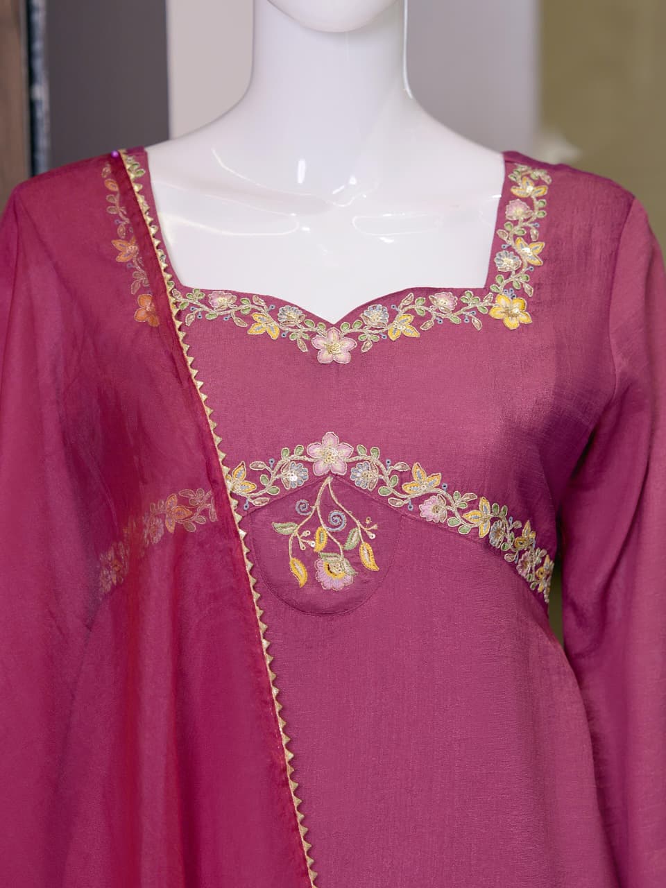 Fox Georgette Embroidered Palazzo Set