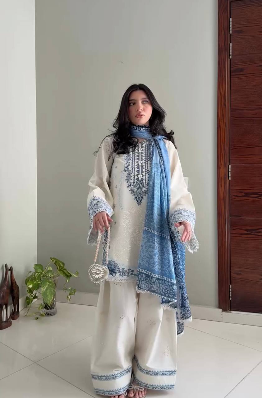 Pure Satin Rayon Embroidered Farshi Palazzo Suit Set