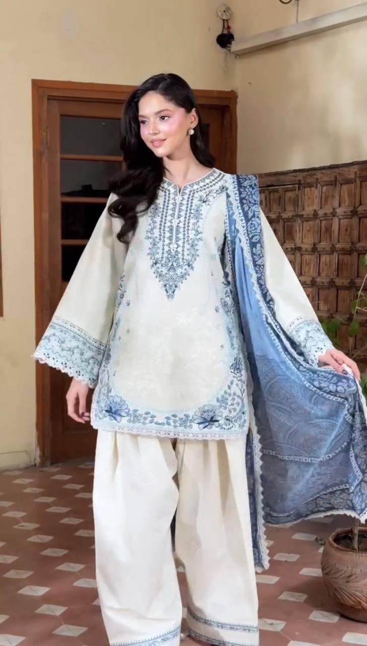 Pure Satin Rayon Embroidered Farshi Palazzo Suit Set