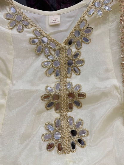 Premium Tissue Silk Mirror Work Suit Set