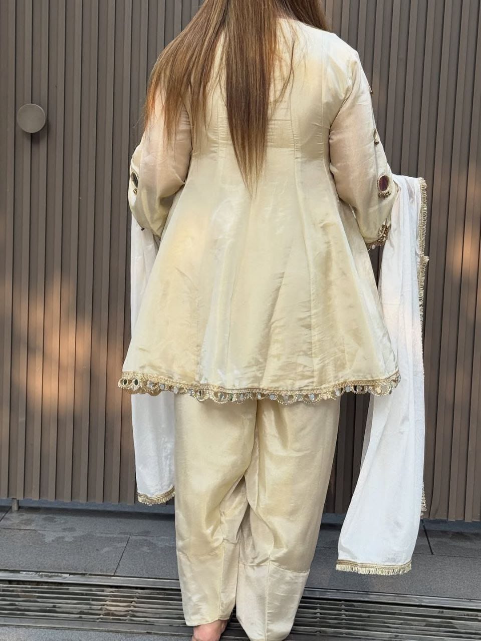 Premium Tissue Silk Mirror Work Suit Set