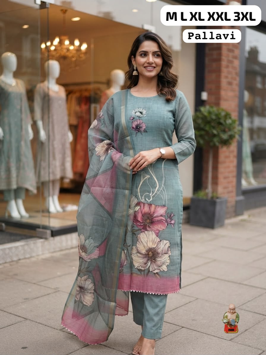 Pallavi Premium Linen Blend Printed Suit Set