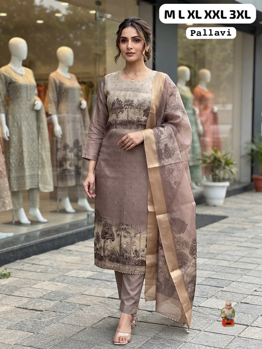 Pallavi Premium Linen Blend Printed Suit Set