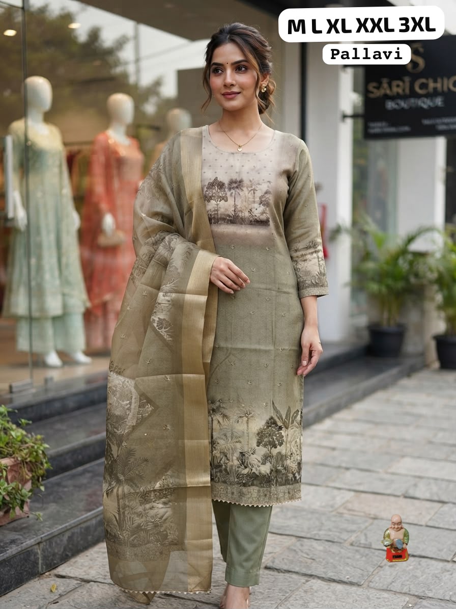 Pallavi Premium Linen Blend Printed Suit Set