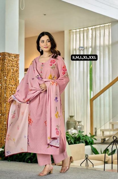 Premium Cotton Anarkali Kurti Set with Malmal Dupatta
