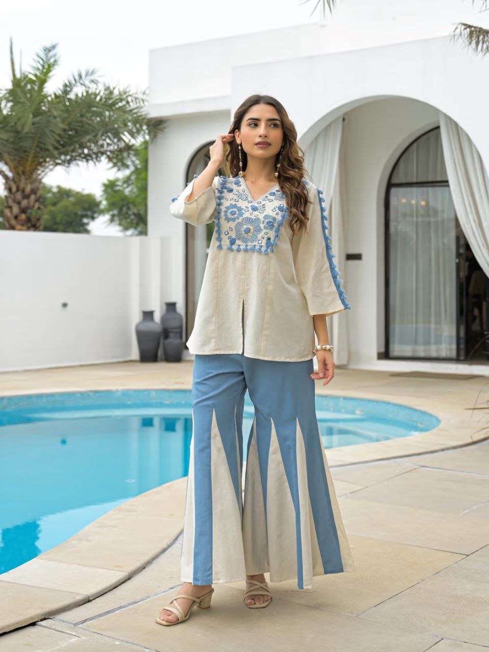 Women's Heavy Rayon Embroidered Co-Ord Set
