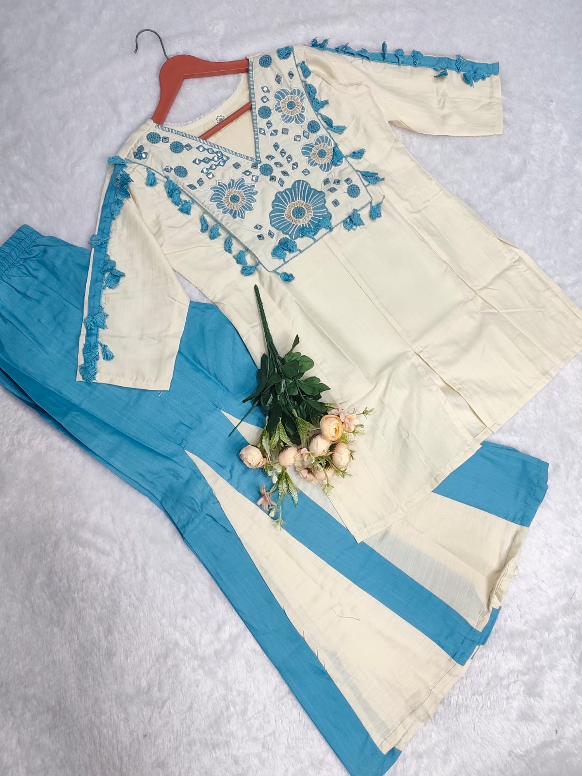 Women's Heavy Rayon Embroidered Co-Ord Set