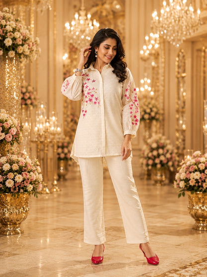 Dobby Cotton Straight Co-Ord Set