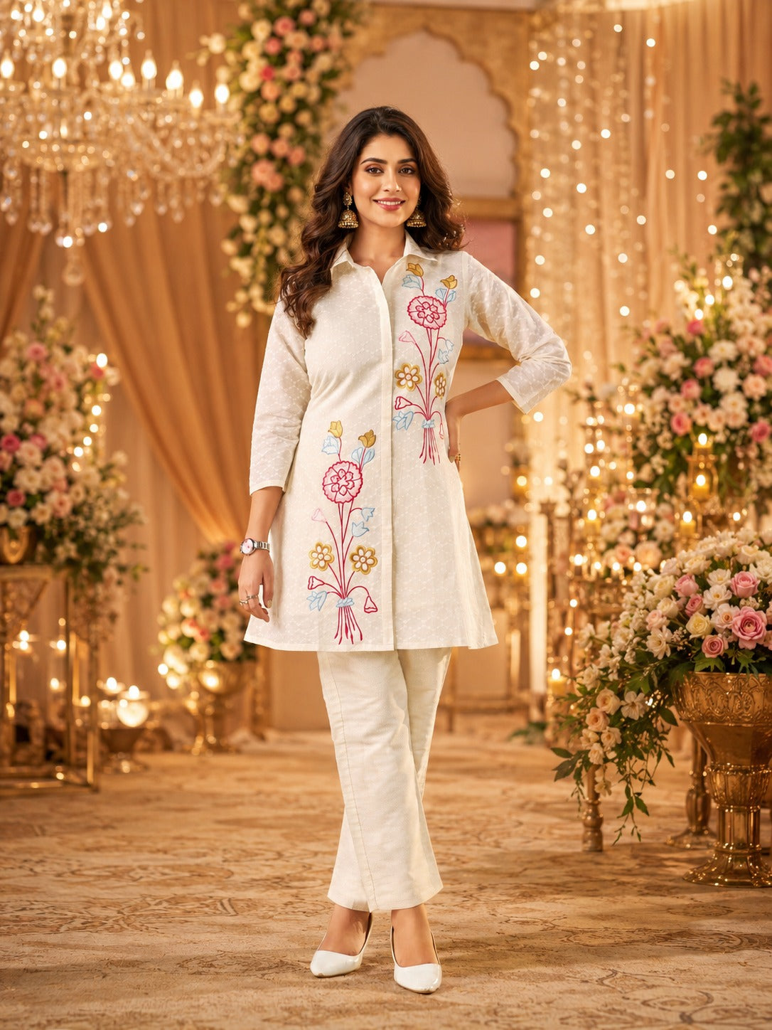 Dobby Cotton Straight Co-Ord Set