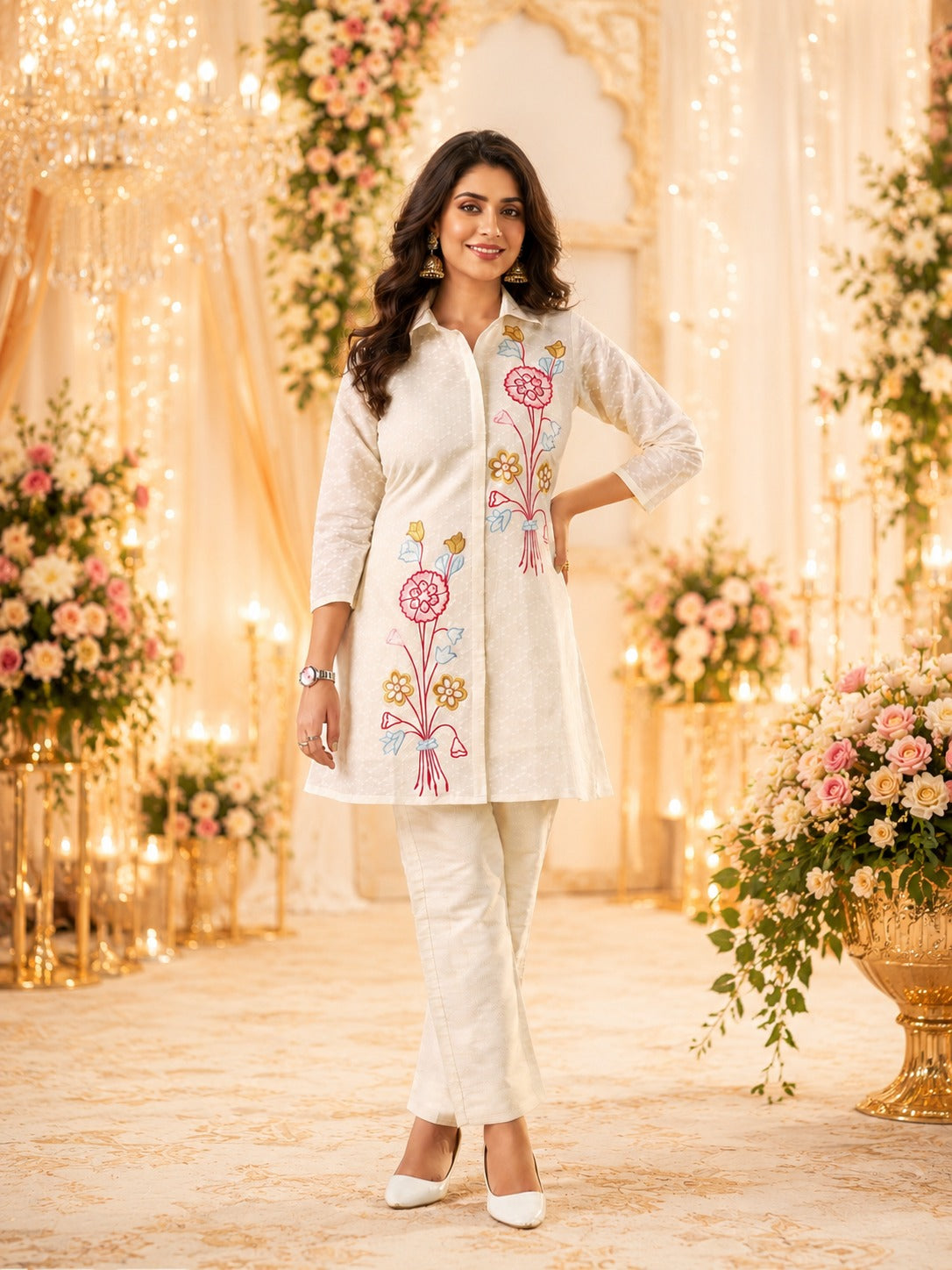 Dobby Cotton Straight Co-Ord Set