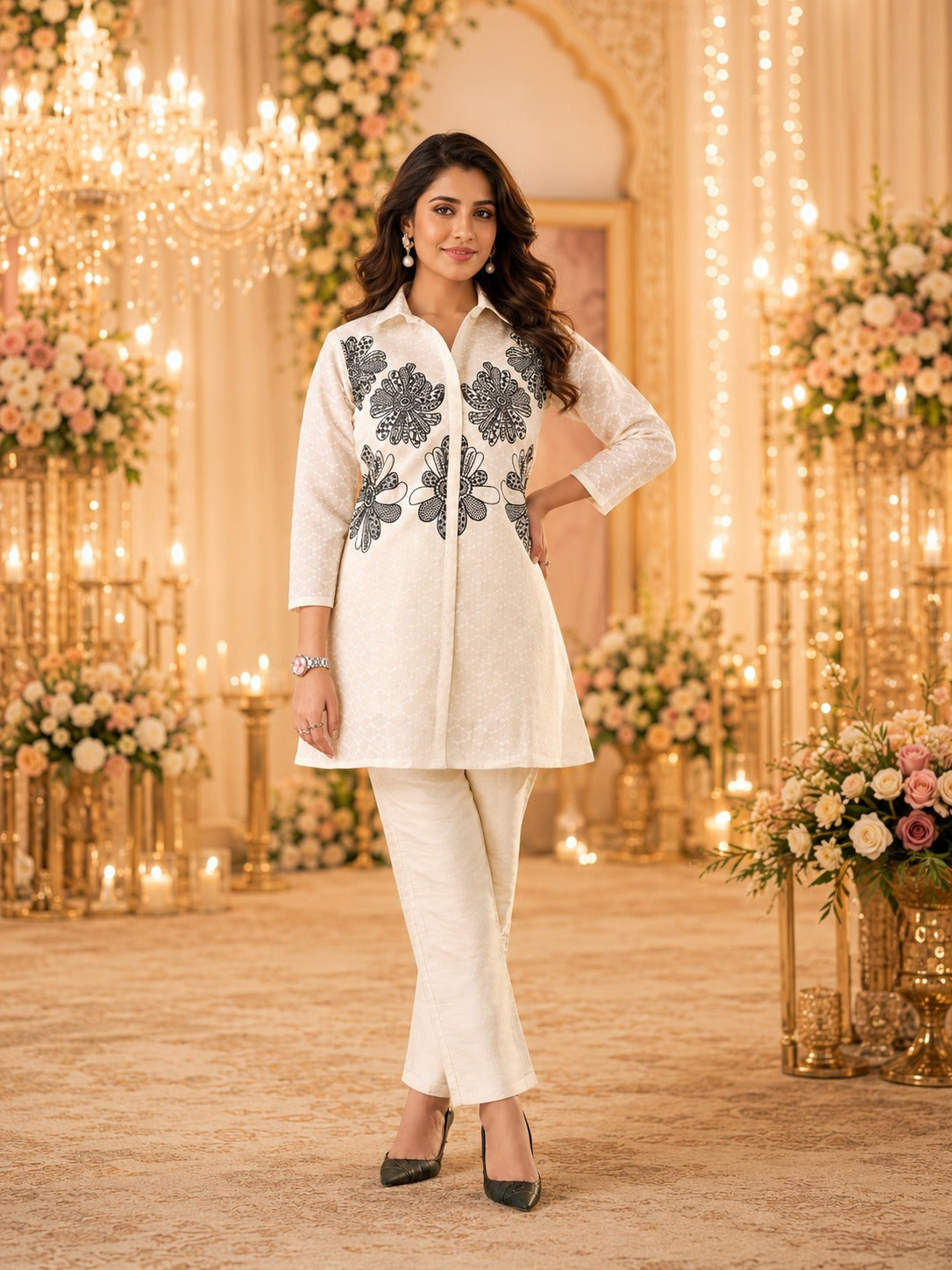 Dobby Cotton Straight Co-Ord Set