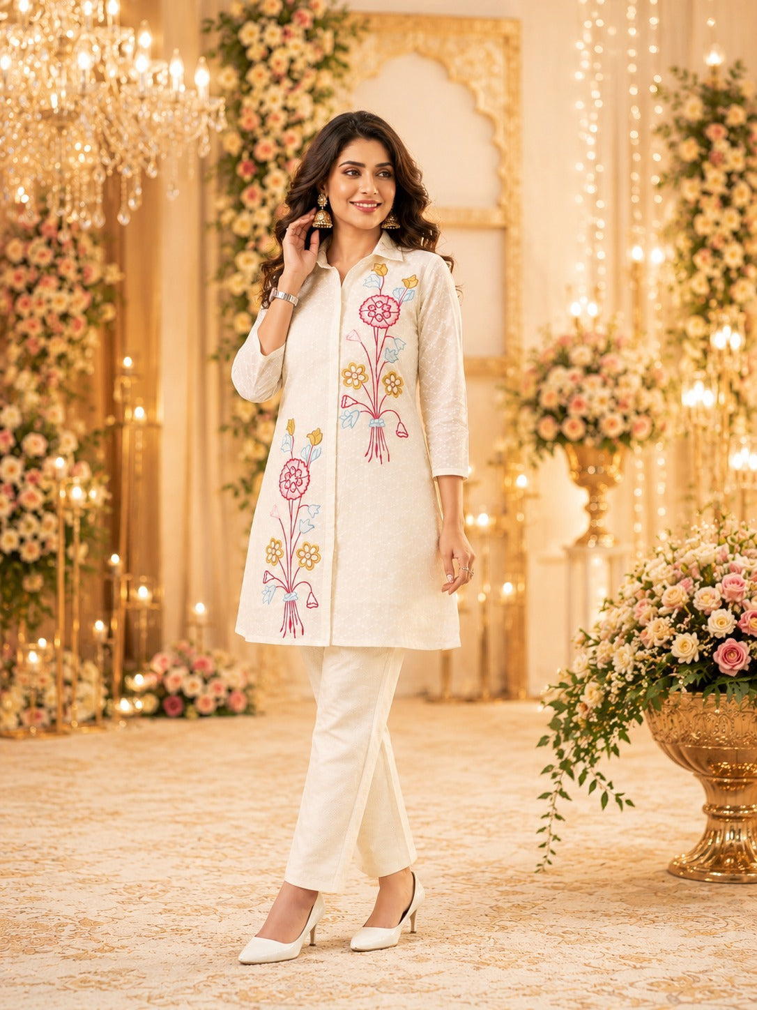 Dobby Cotton Straight Co-Ord Set