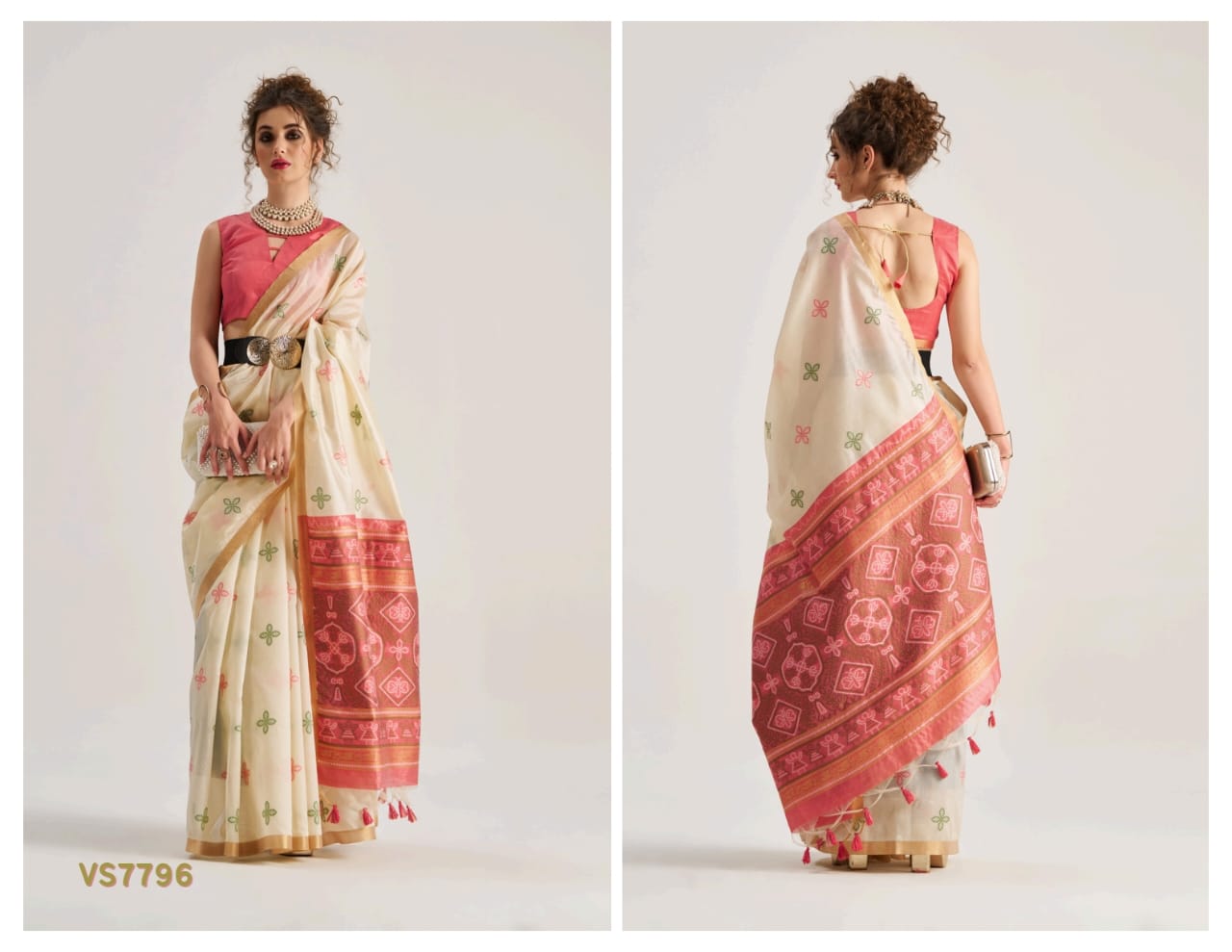 RJYG Bandhej Silk Art Silk Patola Saree