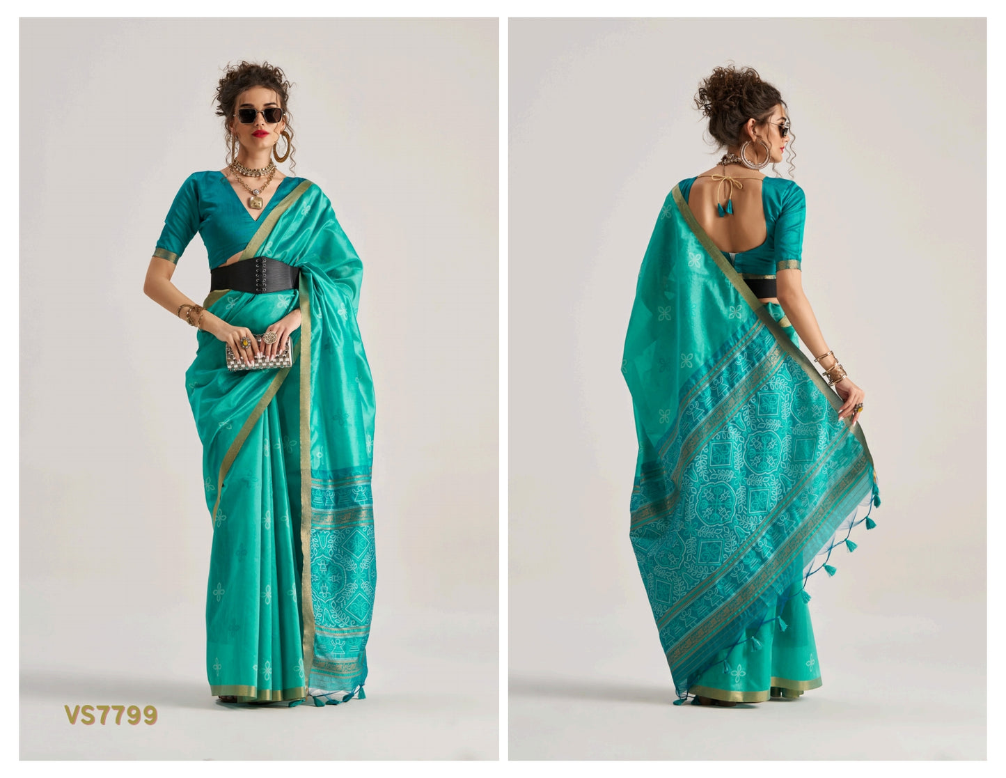 RJYG Bandhej Silk Art Silk Patola Saree