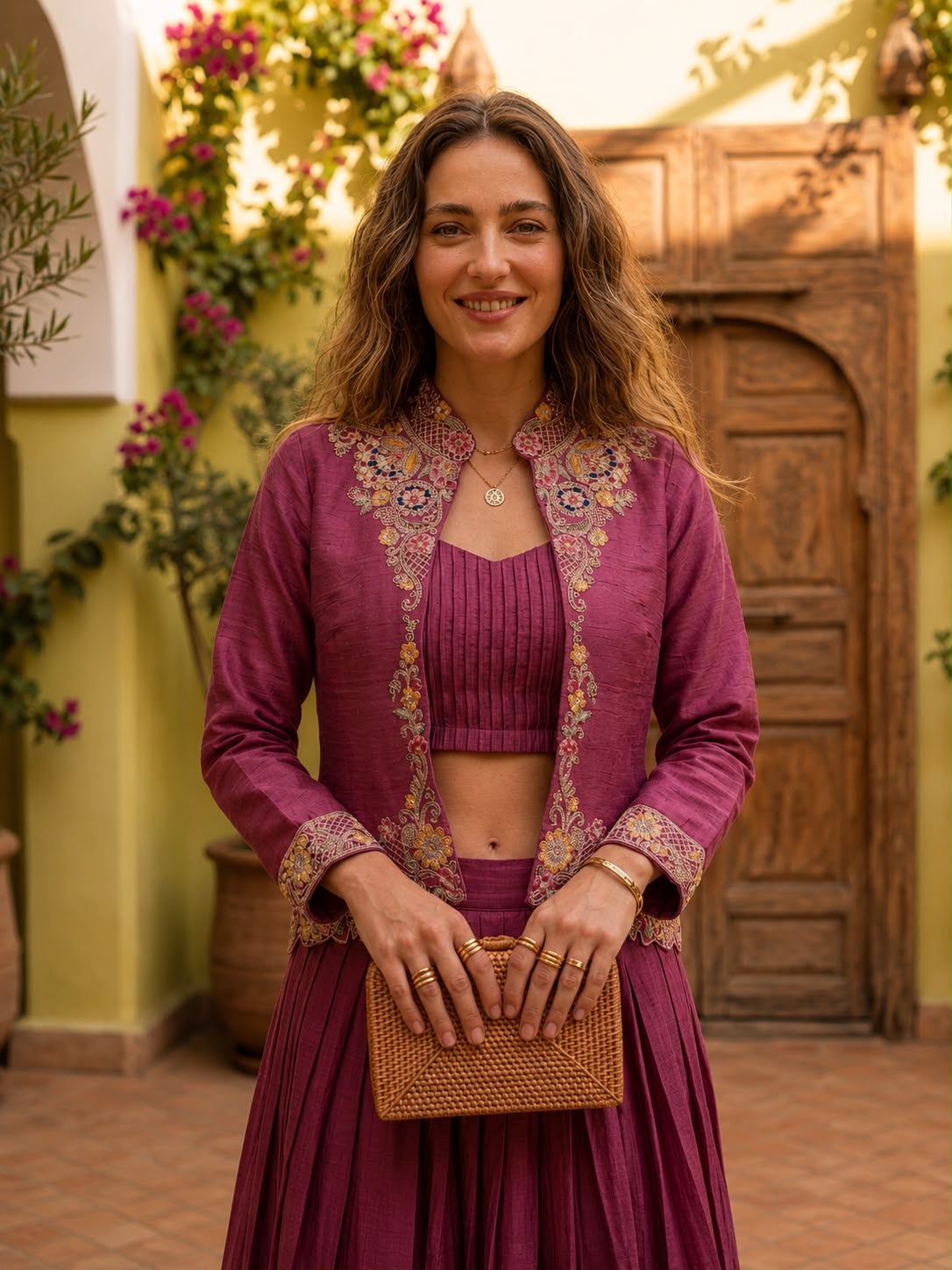 Premium Zazu Silk Embroidered Jacket with Lehenga Set