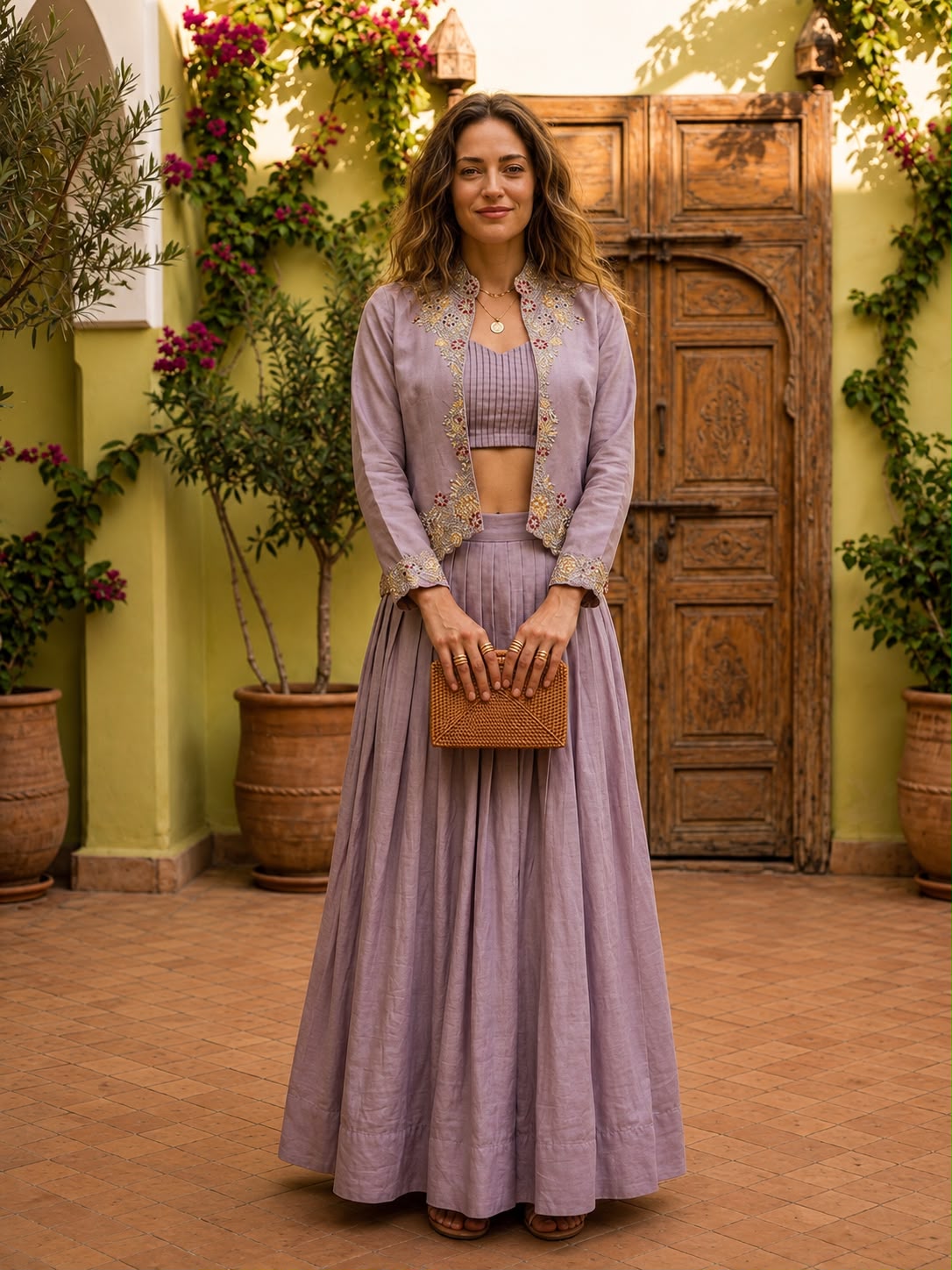Premium Zazu Silk Embroidered Jacket with Lehenga Set