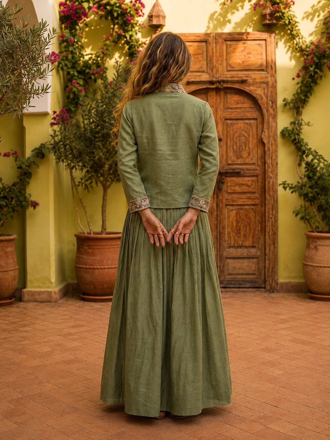 Premium Zazu Silk Embroidered Jacket with Lehenga Set