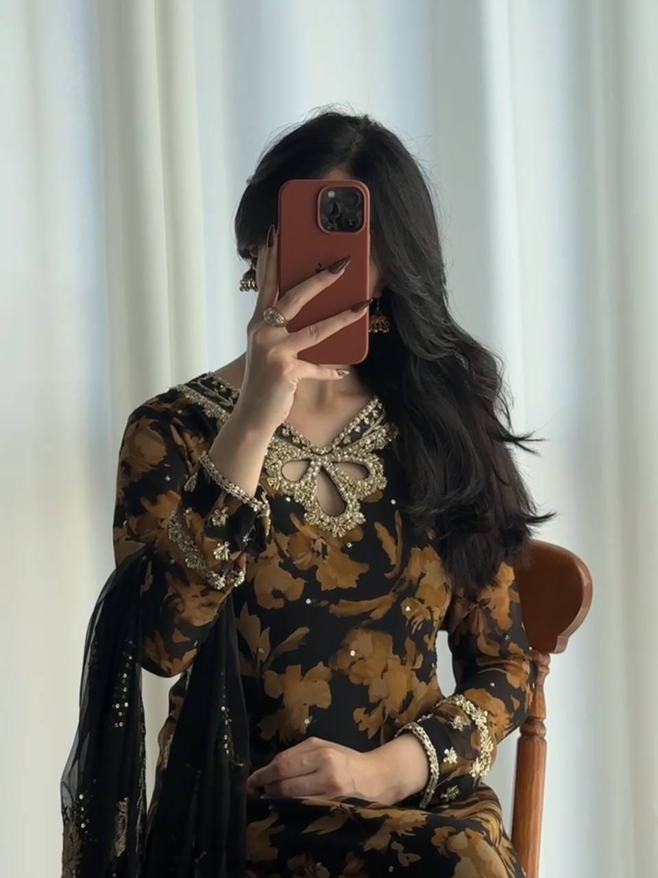 Heavy Faux Georgette Digital Printed Embroidered Palazzo Suit Set