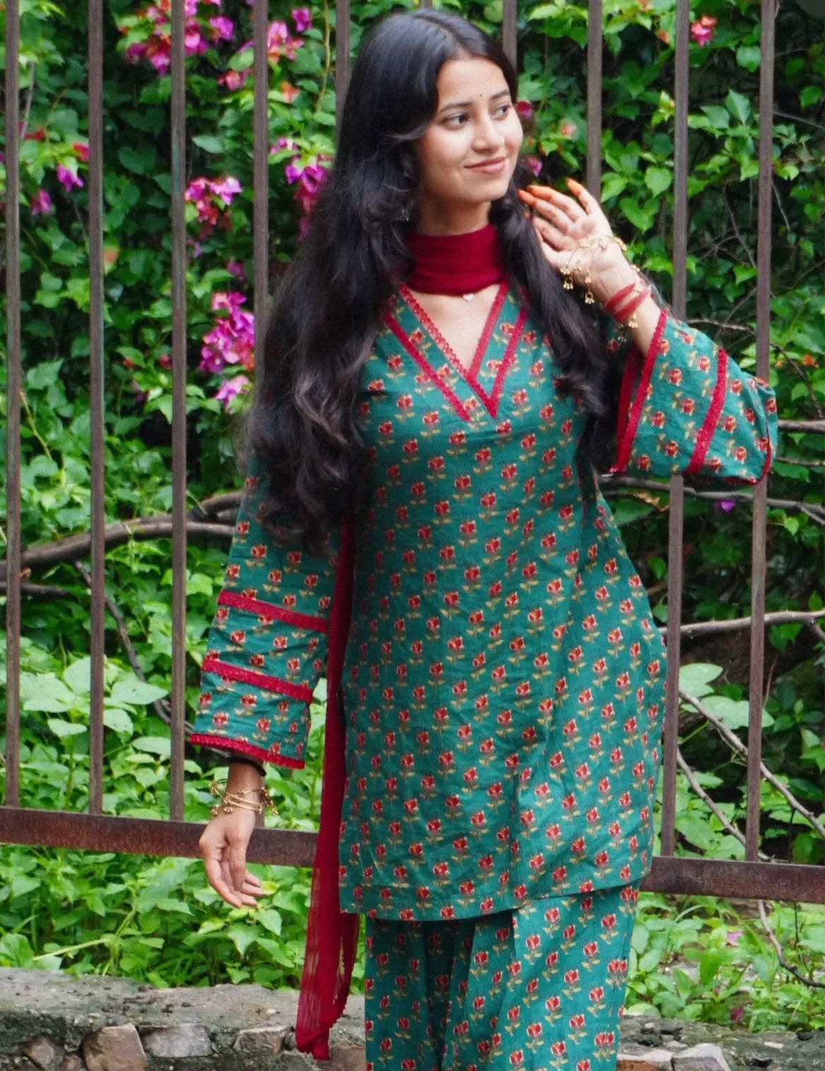 Cotton Block Print Farshi Salwar Suit Set