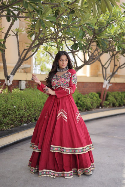 Kora Cotton Gamthi & Gota Patti Lehenga with Full-Sleeve Shrug