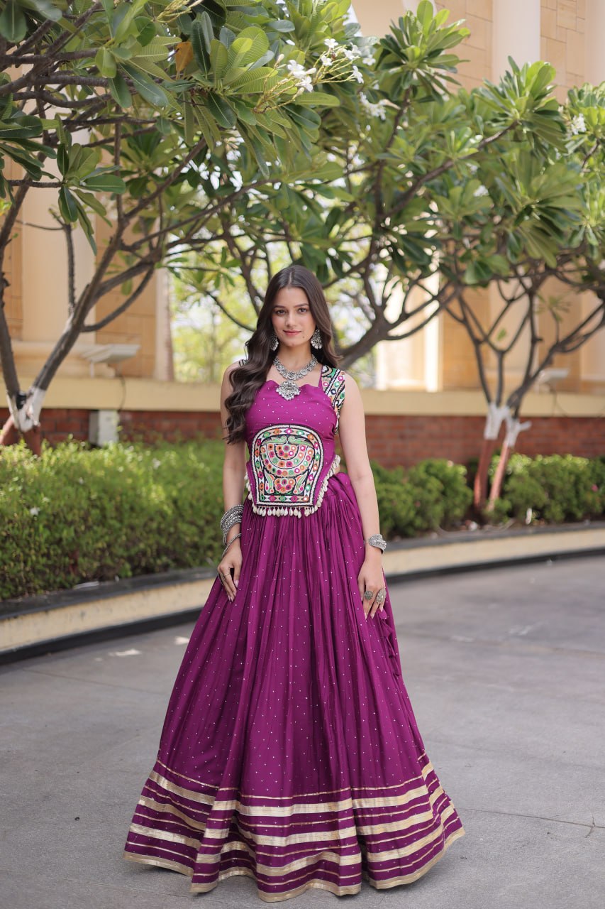 14KG Reyon Mukesh Work Lehenga Choli