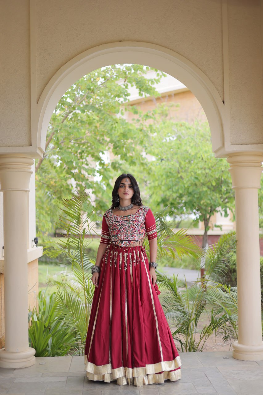 14KG Reyon Double Ghera Gota Patti Lehenga Choli