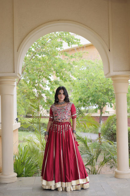 14KG Reyon Double Ghera Gota Patti Lehenga Choli
