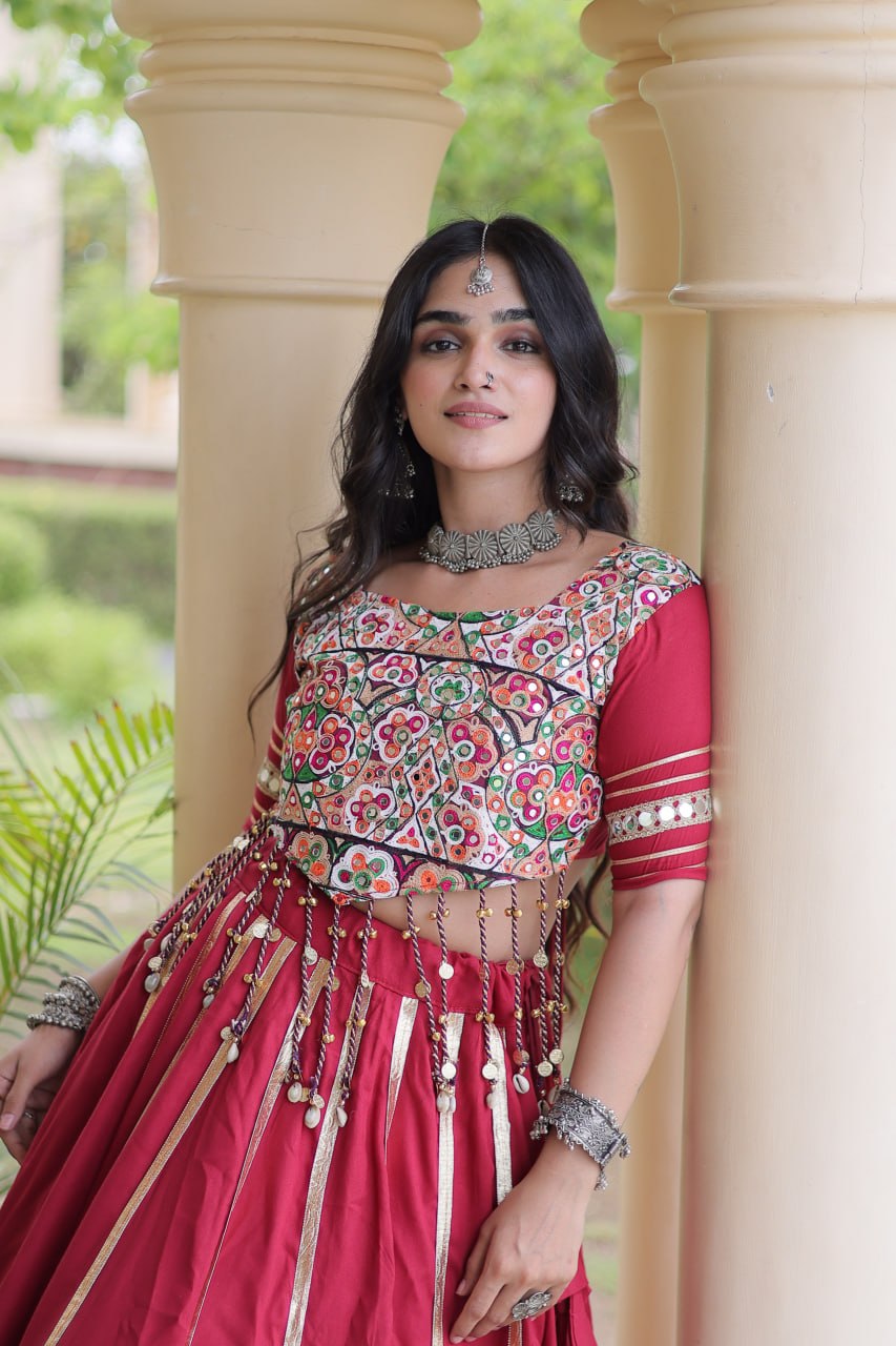 14KG Reyon Double Ghera Gota Patti Lehenga Choli