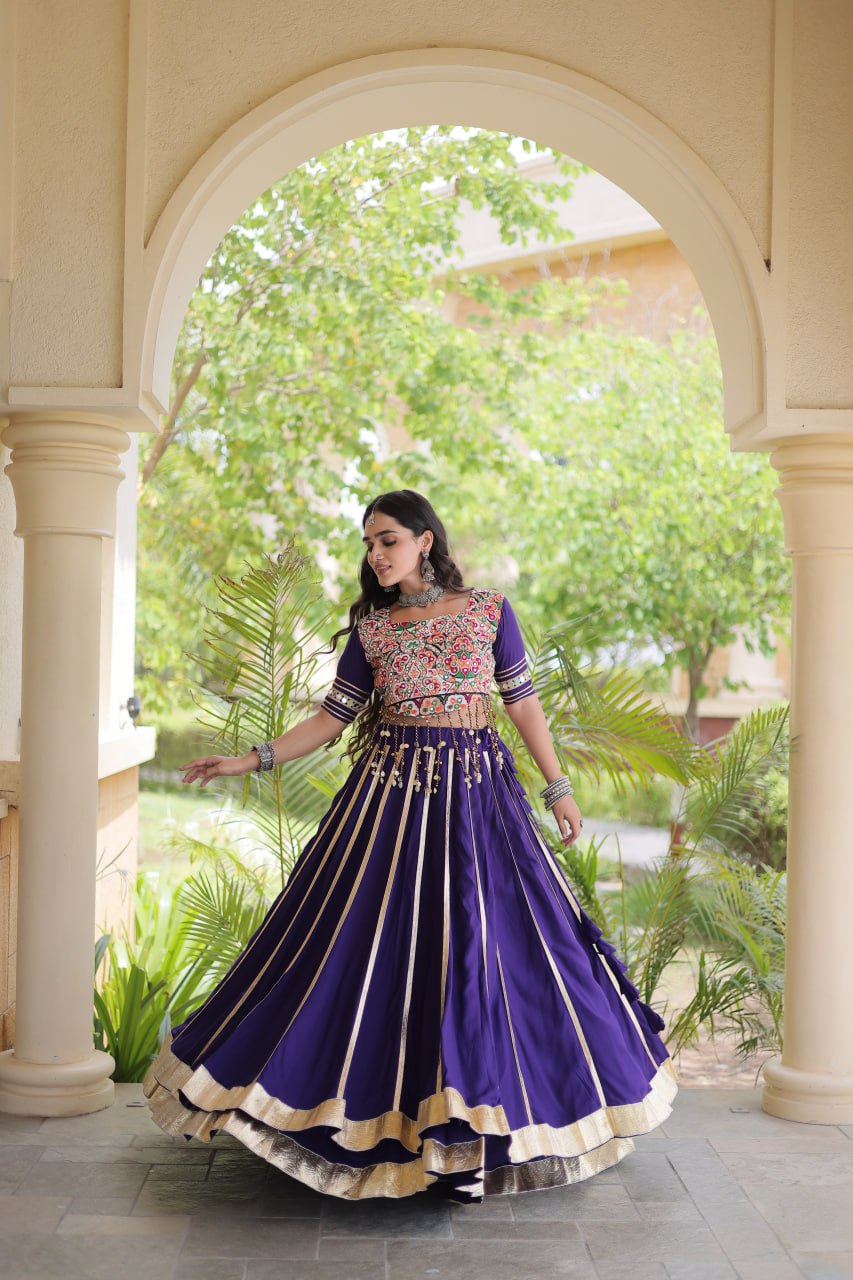 14KG Reyon Double Ghera Gota Patti Lehenga Choli