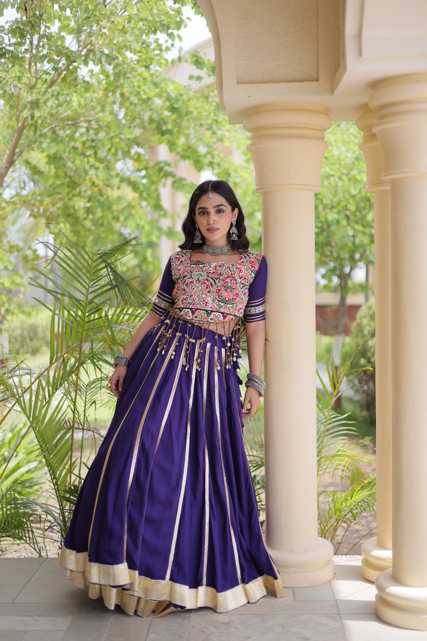 14KG Reyon Double Ghera Gota Patti Lehenga Choli