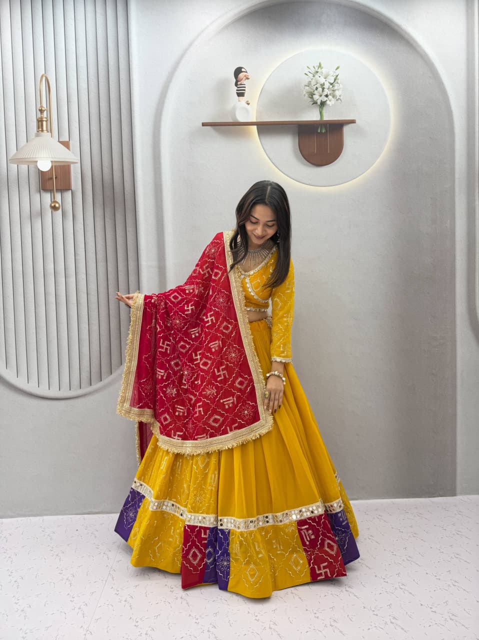 Fox Georgette Heavy Embroidery 6 Meter Lehenga Set