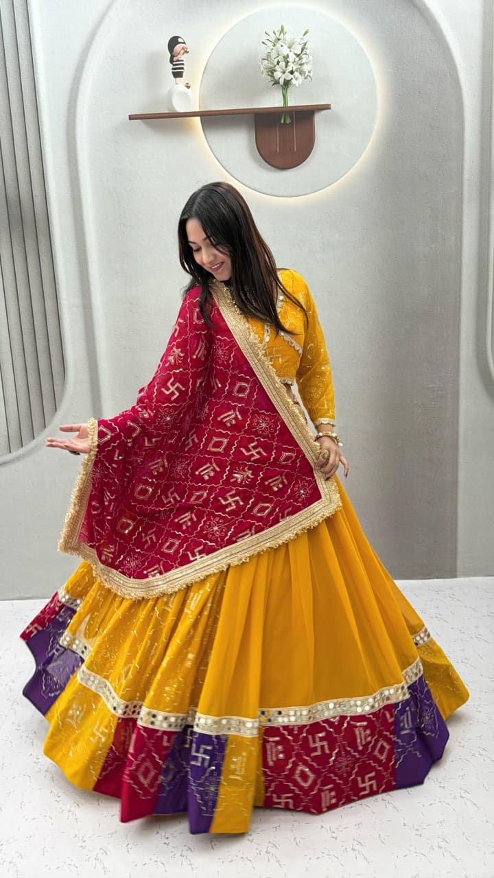 Fox Georgette Heavy Embroidery 6 Meter Lehenga Set