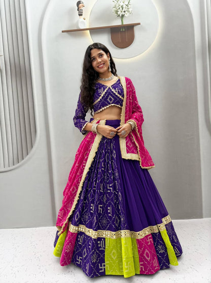Fox Georgette Heavy Embroidery 6 Meter Lehenga Set