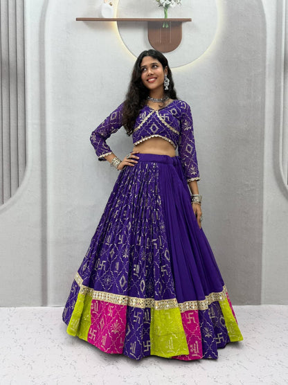 Fox Georgette Heavy Embroidery 6 Meter Lehenga Set