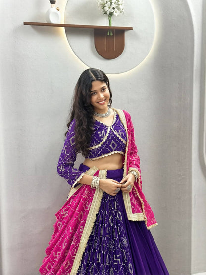 Fox Georgette Heavy Embroidery 6 Meter Lehenga Set