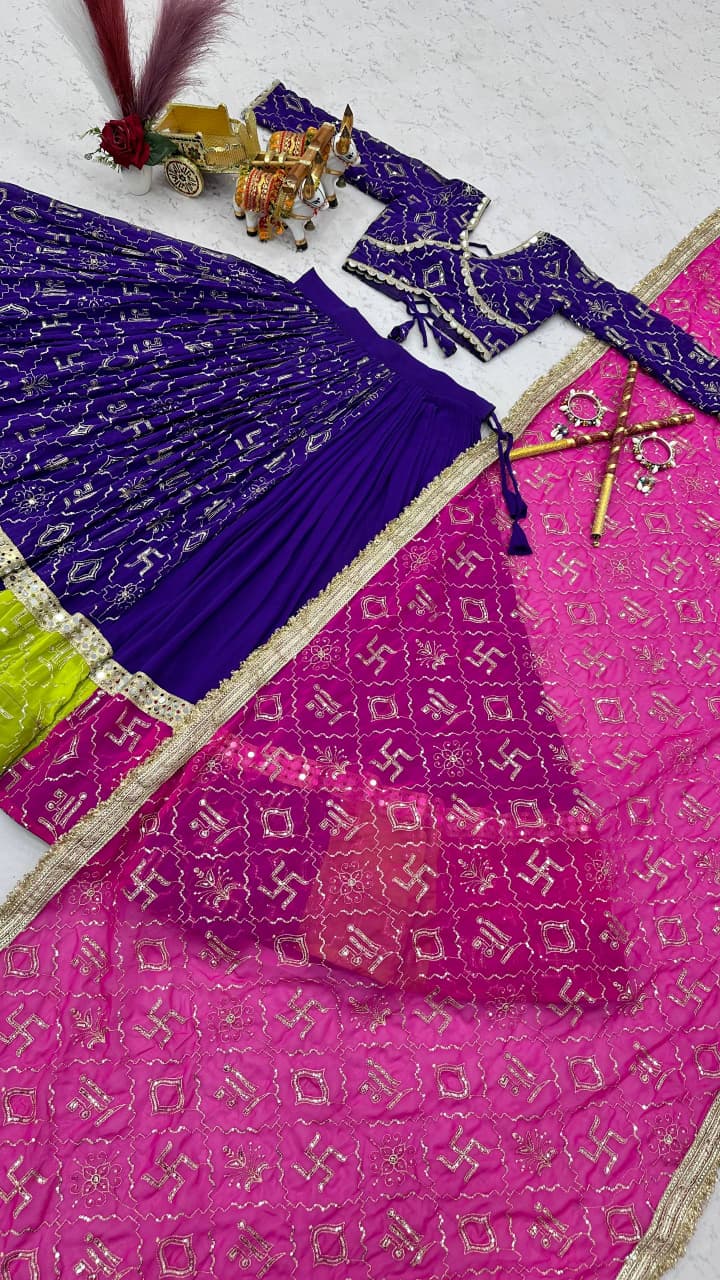 Fox Georgette Heavy Embroidery 6 Meter Lehenga Set