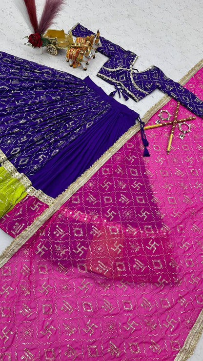 Fox Georgette Heavy Embroidery 6 Meter Lehenga Set