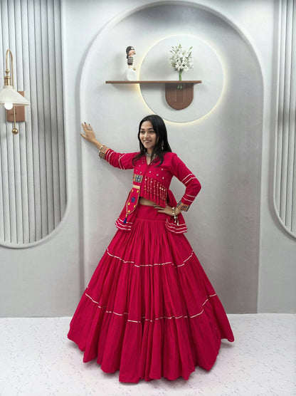 Pure Cotton 9 Meter Big Flair Hand Work Lehenga Set