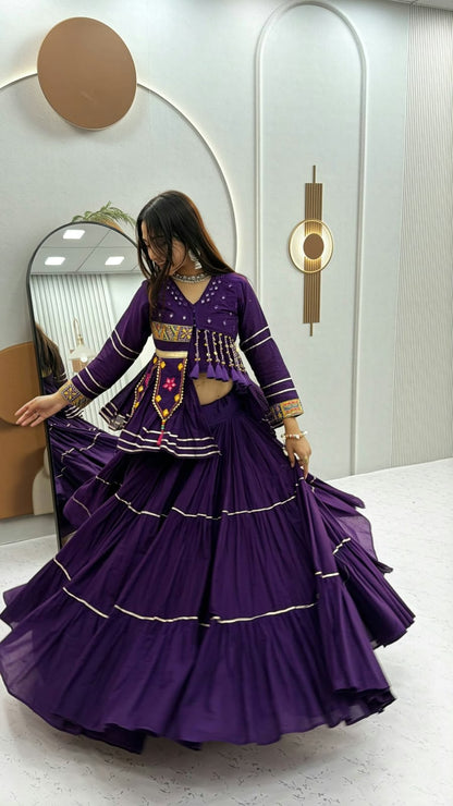 Pure Cotton 9 Meter Big Flair Hand Work Lehenga Set
